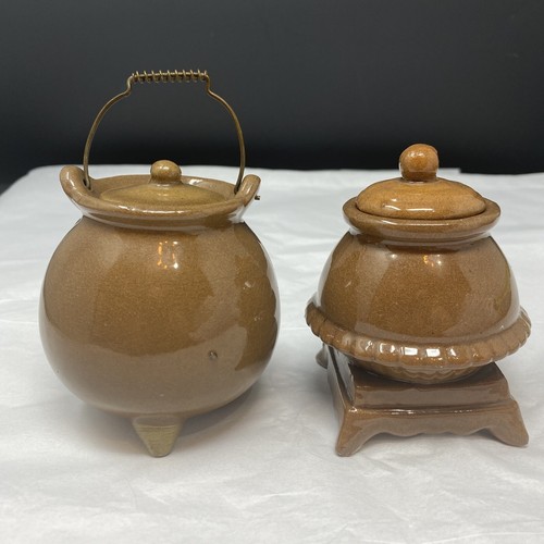 Tarro de mesa vintage de cerámica para mermelada y mostaza. - Imagen 8 de 12