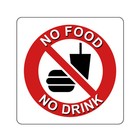 NO FOOD OR DRINK PROHIBITED DECAL STICKER SIGN MANY SIZES 4 INCH AND UP 