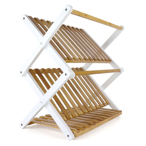 Ashwood & Rye 2 & 3 Tier Folding Bamboo Storage Shoe Racks eBay