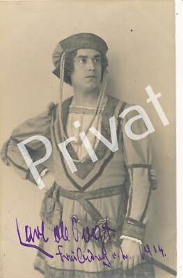 Autograph opera singer Carl de Vogt signature around 1914 M1.42