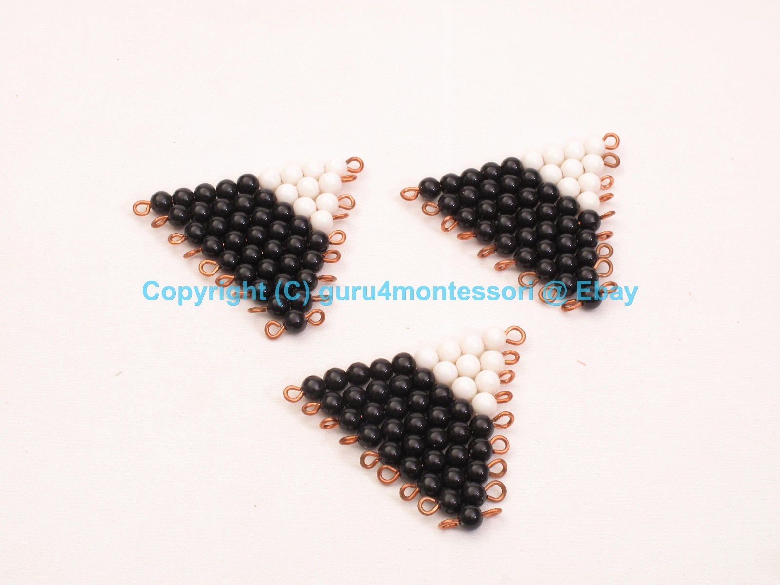 Montessori Mathematics Material 3 Sets of Black and White Bead Stairs