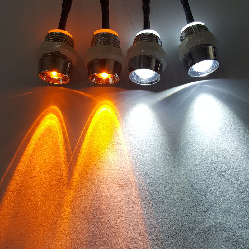 RC Front 8mm White Rear 8mm Red 4P Oil tram LED Headlight For Buggy Truck Car