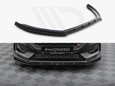 For Ford Fiesta ST MK8.5 Maxton Design Front Diffuser V2 Gloss Black ABS