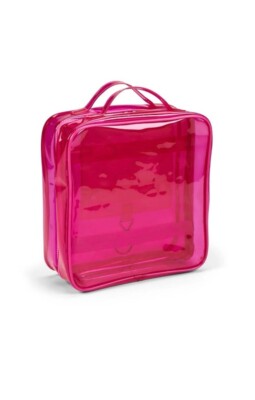 Y2K NEON PINK PVC TRAVEL CASE NEON PINK BAG SOPHIA JOY CONAIR PINK MAKEUP 