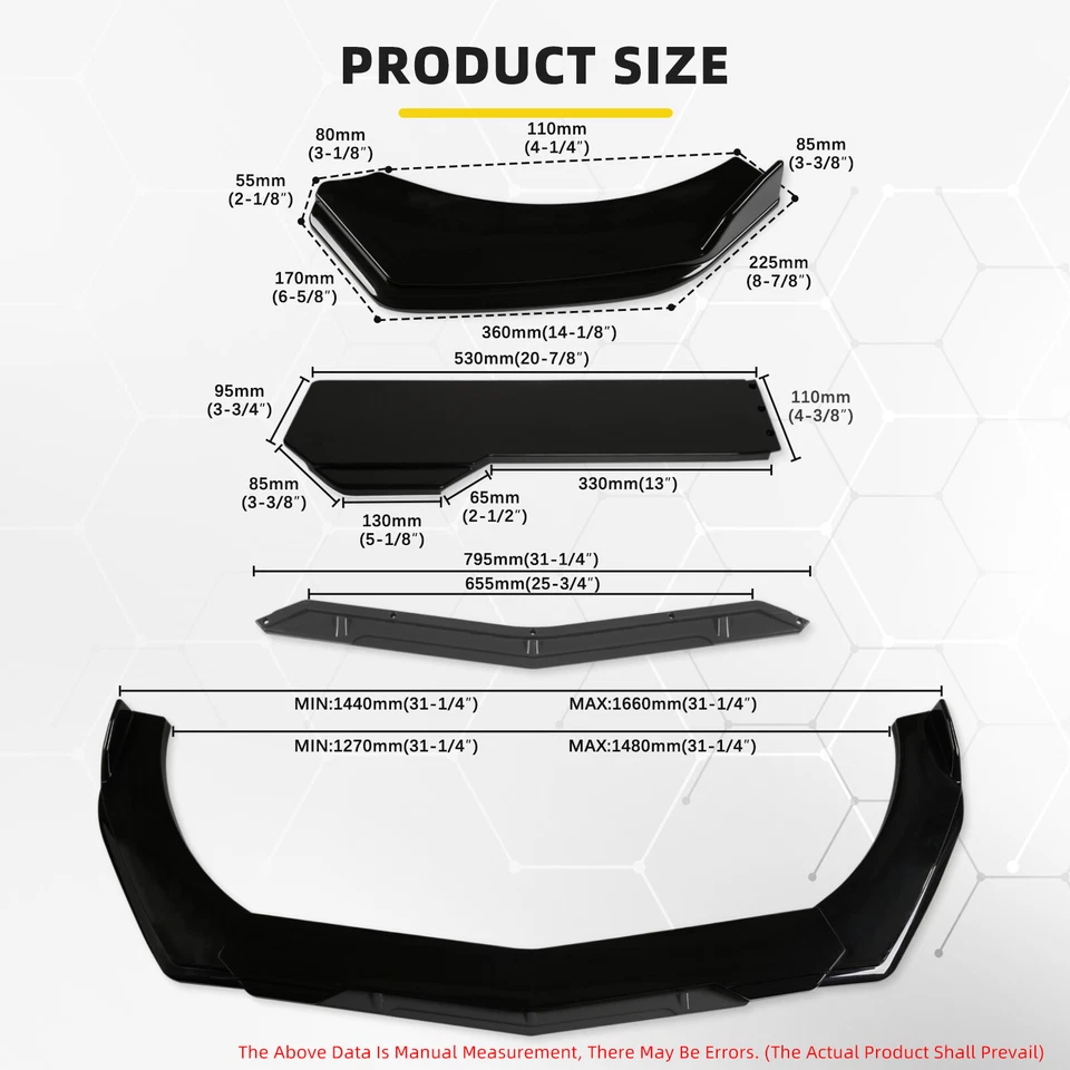 For Nissan Elgrand 1995-23 Front Bumper Splitter Lower Lip Spoiler Glossy Black - image 2 of 4