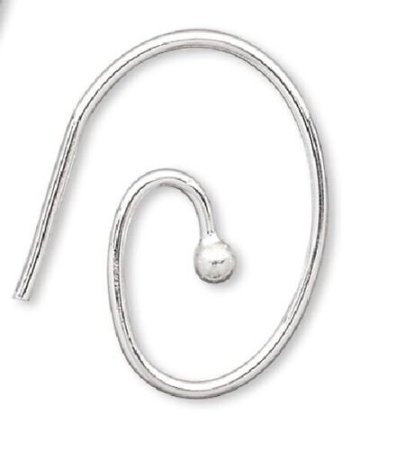 10 ODER 100 versilberte Messing 16x12 mm oval Wirbel offene Schleife Ohr Draht Ohrringe - Bild 4 von 5