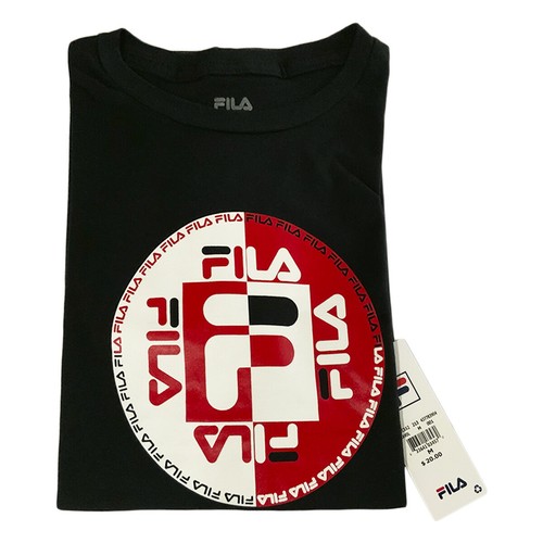 NUEVO CON ETIQUETAS FILA PRECIO DE VENTA SUGERIDO POR EL FABRICANTE $32.99 CAMISETA PARA HOMBRE NEGRA CUELLO REDONDO MANGA CORTA TALLA S M - Imagen 6 de 6