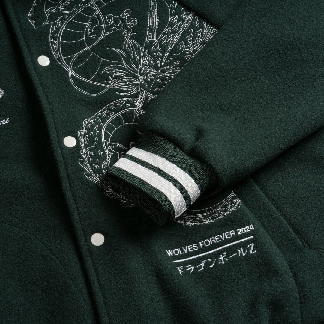 DBZ x Darc Sport Sold Out OUR WISH LETTERMAN JACKET IN FOREST