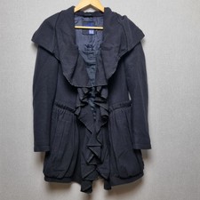 Marithe Francois Girbaud Coat Womens 10 Steam Punk Black Wool Blend Waterfall