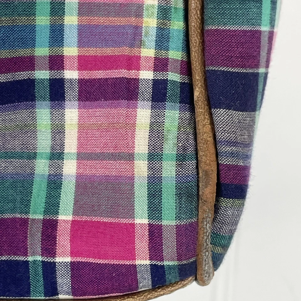 Винтажная розовая клетчатая сумочка CHAPS от Ralph Lauren с двумя ручками - Изображение 4 из 4