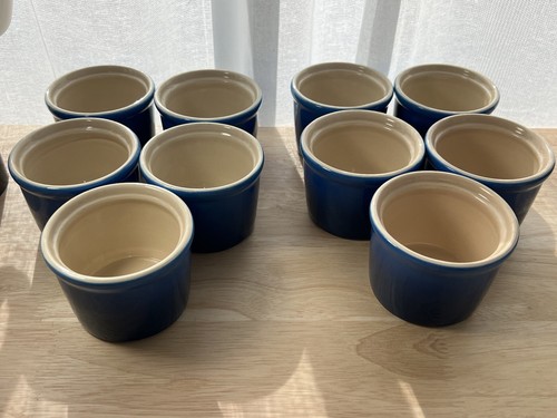 Set 5 Signed Berndes Germany Vintage Ramekins Blue Ombre Custard Baking - Picture 11 of 13