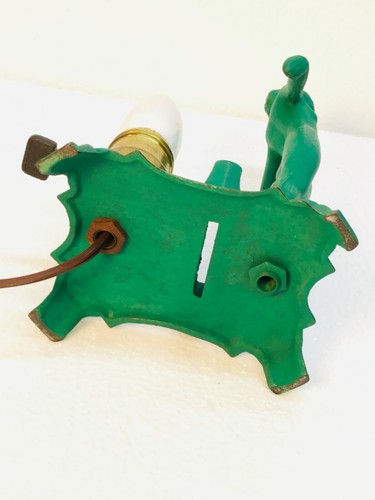 Vintage Art Deco Nuart Silhouette Lamp Nude Dancer Nymph Frankart Verde Green - Picture 9 of 12