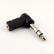 1pcs 3.5mm Stereo Female to 6.35mm 1/4" Male Right Angle Headphone Audio Adapter