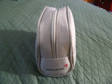 Asiana Korean Airlines Vintage Toiletry Kit - Gray Nylon Canvas Logo Amenity Bag