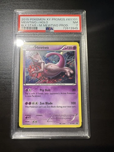 2015 Pokémon XY Mewtwo Black Star Promo Holo Card XY101 PSA 7