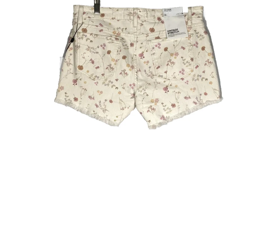 Pantalones cortos de mezclilla para mujer Joe’s talla 30 The Ozzie 4” color recortado marfil multi Foto 3 de 4