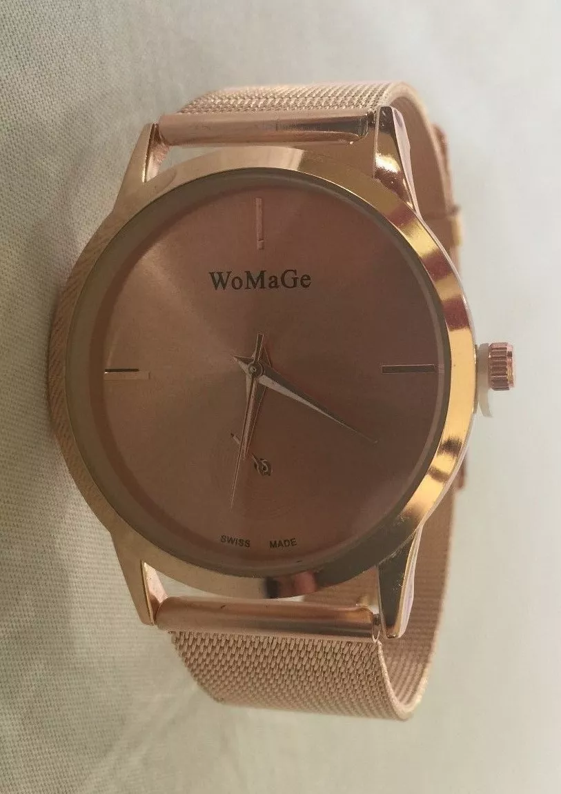 Womage watch rose gold sale
