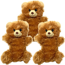 3 Pack, Brown Plush Teddy Bear Set, 9"