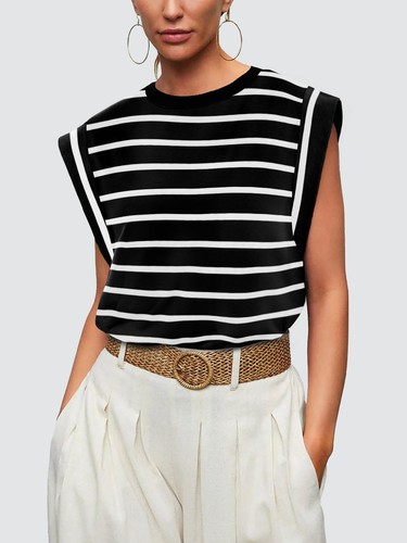 Plus Size Tops for Women Black and White Striped Shirt Women Clothing 2025 Fa... - Picture 2 of 5