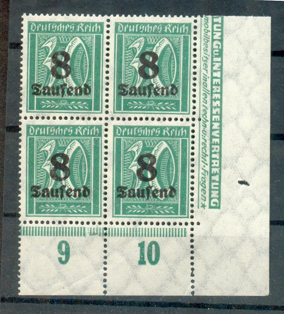 Dr-Infla 278Y Corner Block Mnh Mint Never Hinged 320++Eur (R4384