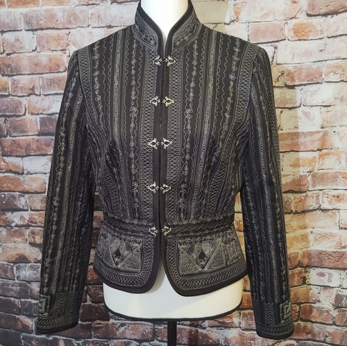 Black Embroidered Blazer Jacket 