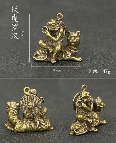 18 piezas/juego de estatuillas de latón macizo dieciocho Arhat estatua adorno para el hogar estatuillas nuevas - Imagen 5 de 20