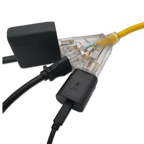 Watt's Wire 12 Awg Grounded 6ft Heavy Duty Multi Outlet SJTW Extension Cord - 6' - Picture 4 of 6