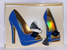 Papyrus Graduation Card | Blue Glittered Heels