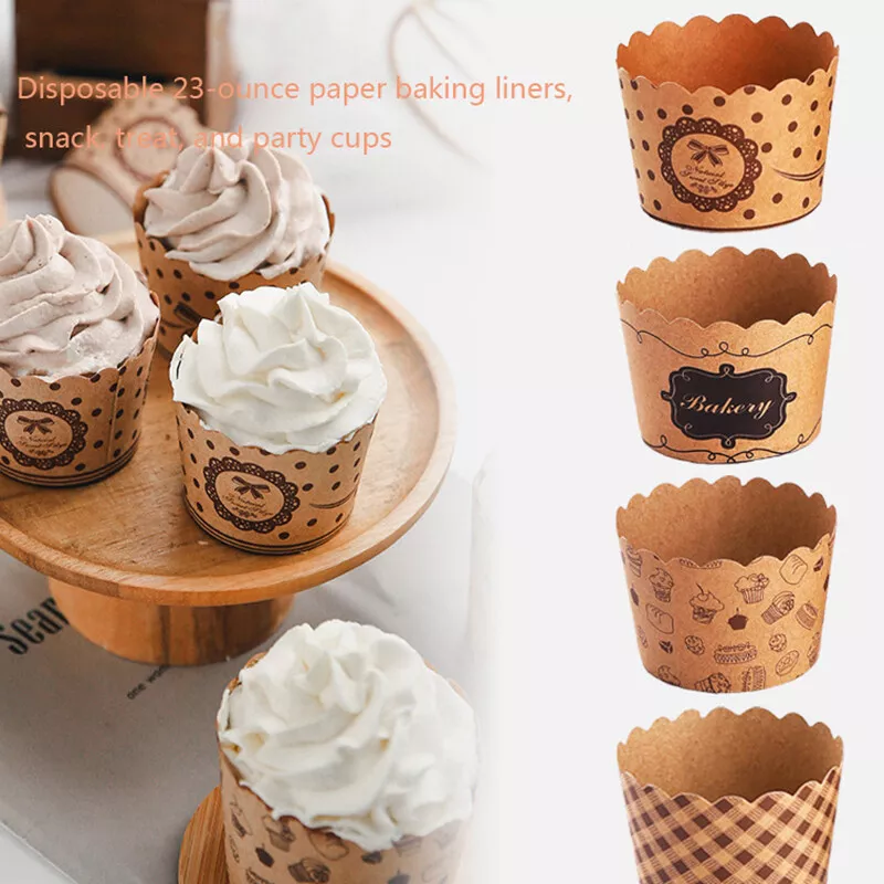 50Pcs Cupcake Paper Cups Wrapper Cake Mold Muffin Cupcake Liners Baking C;;^