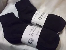 Davido Mens socks ankle/quarter 100% cotton made in Italy 6 pairs black siz 9-11