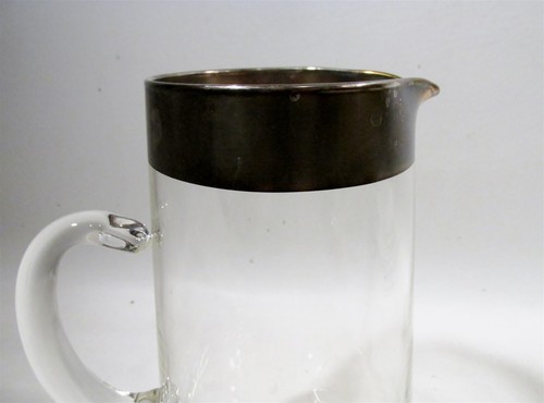 Vtg Dorothy Thorpe Midcentury Siver Band 64 oz Water Pitcher Hollywood Regency - Picture 5 of 5