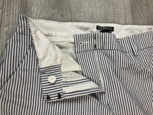 Express Columnist Pants Striped Crepe Textured Lite Weight Slacks Women’s 10 R - Picture 13 of 20