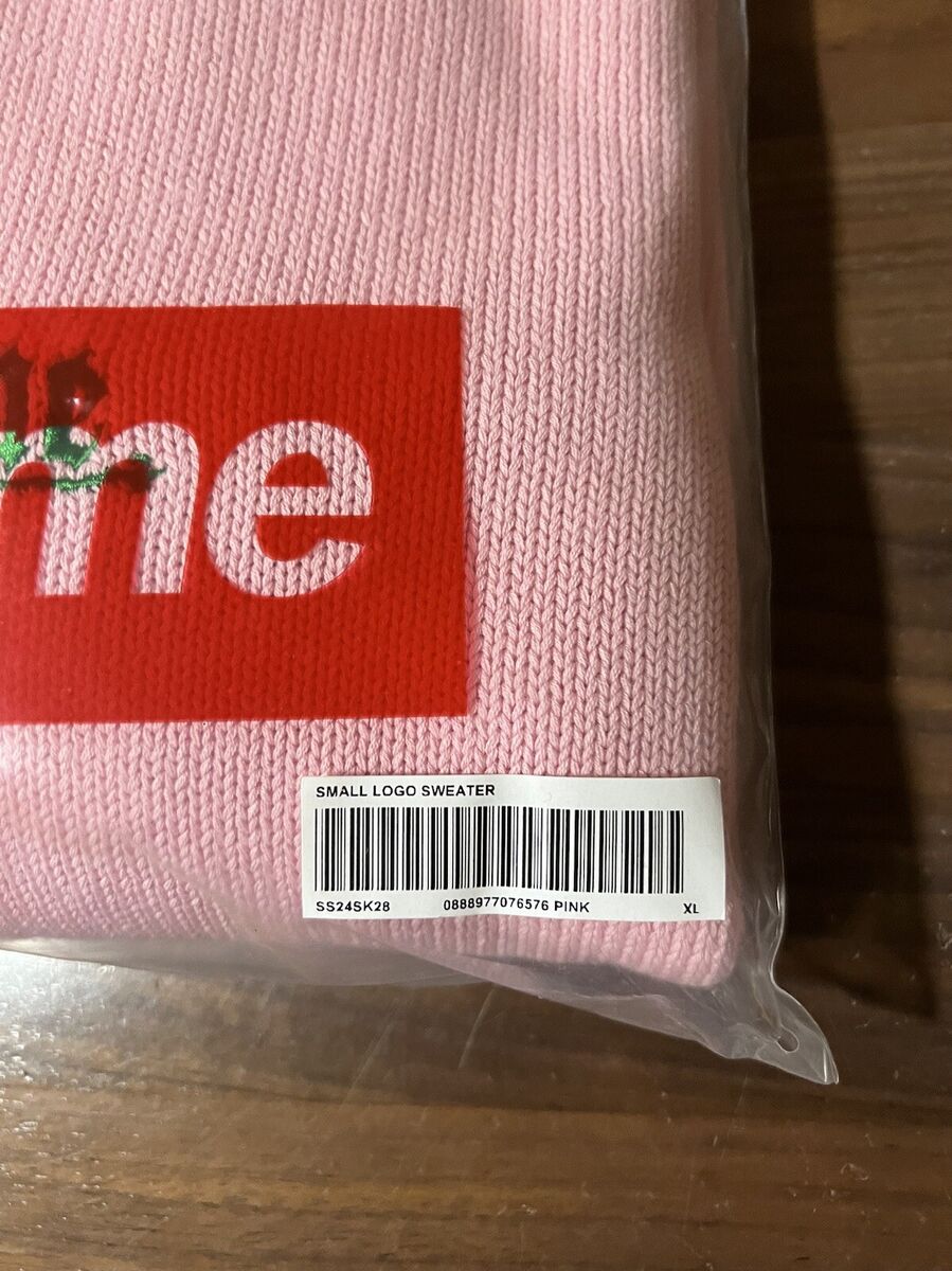 Supreme Old English Embroidered Logo Cotton Sweater in Pink Supreme Old English Embroidered Logo Cotton Sweater in Pink