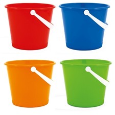 Kids Plastic 22cm Colourful Beach Bucket Play Toy Sandbox Castle Summer Outdoor