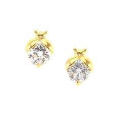 Kristin Perry 18k Gold Plated Ladybug Stud Bug Earrings