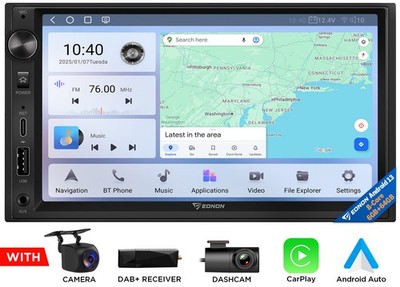 DAB+ 2 DIN 6+64 Android Autoradio 7'' QLED DSP Wireless CarPlay Android Auto Navi