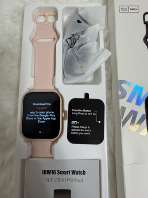 IDW16 Smart Watch 44mm Pink Metal Case Pink Silicone Band Touchscreen BT 16GB
