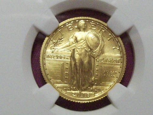 2016-w 1/4 oz gold standing liberty quarter NGC SP 70 w/OGP Included