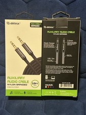 Aux Cable 3.5mm Male to Male Auxiliary Audio Nylon Braided Cord for Car PC Phone