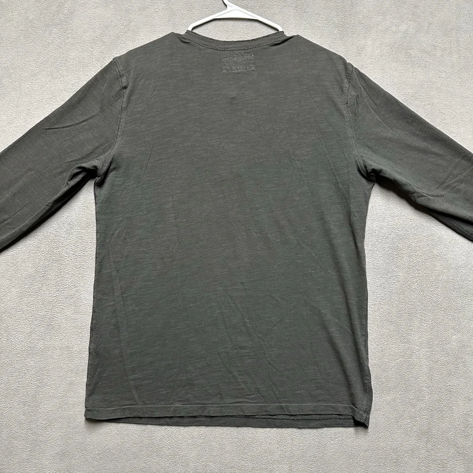 Camisa Denim & Supply Ralph Lauren Para Hombre Mediana Marrón/Gris Henley Manga Larga Usada en Excelente Condición Foto 2 de 4