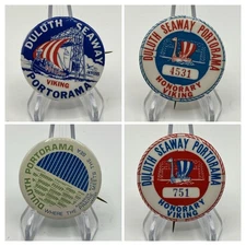 Duluth Seaway Portorama Lot of 4 Pinback Button Pin Jaycees Festival 1960s