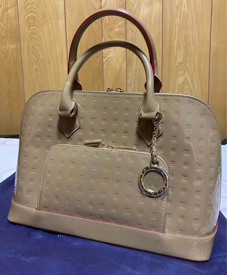 Arcadia Handbag Tote Bag Satchel w/Shoulder Strap in Beige USED Good Condition - Image 3 of 4