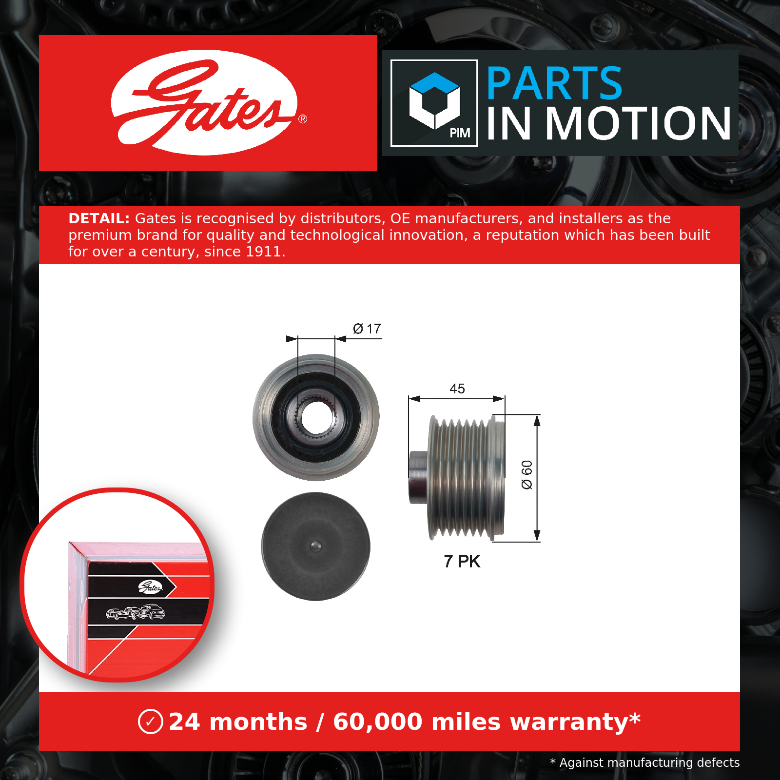 Gates OAP7136 Over Running Alternator Pulley - Image 6