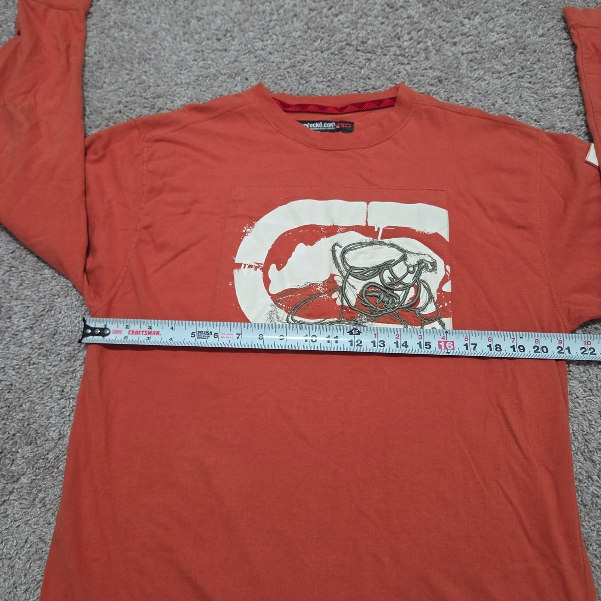 Ecko Unltd Complex Magic Dustman Tee Long Sleeve Rust Orange Rhino Size L View 6
