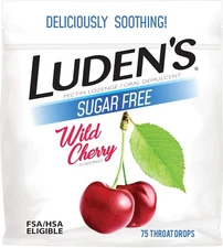 Luden's Sore Throat Drops, For Minor Sore Throat Relief, Sugar Free Wild Cherry,