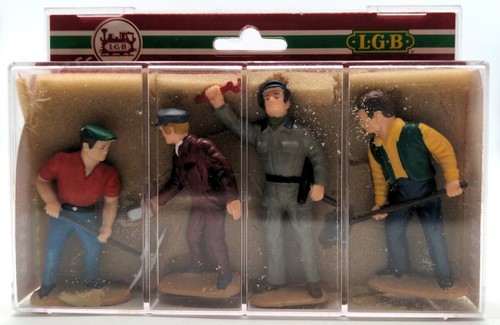 Figuras de trabajo ferroviarias alemanas pintadas a mano escala LGB 5144 G (juego de 4) | Zustand: New