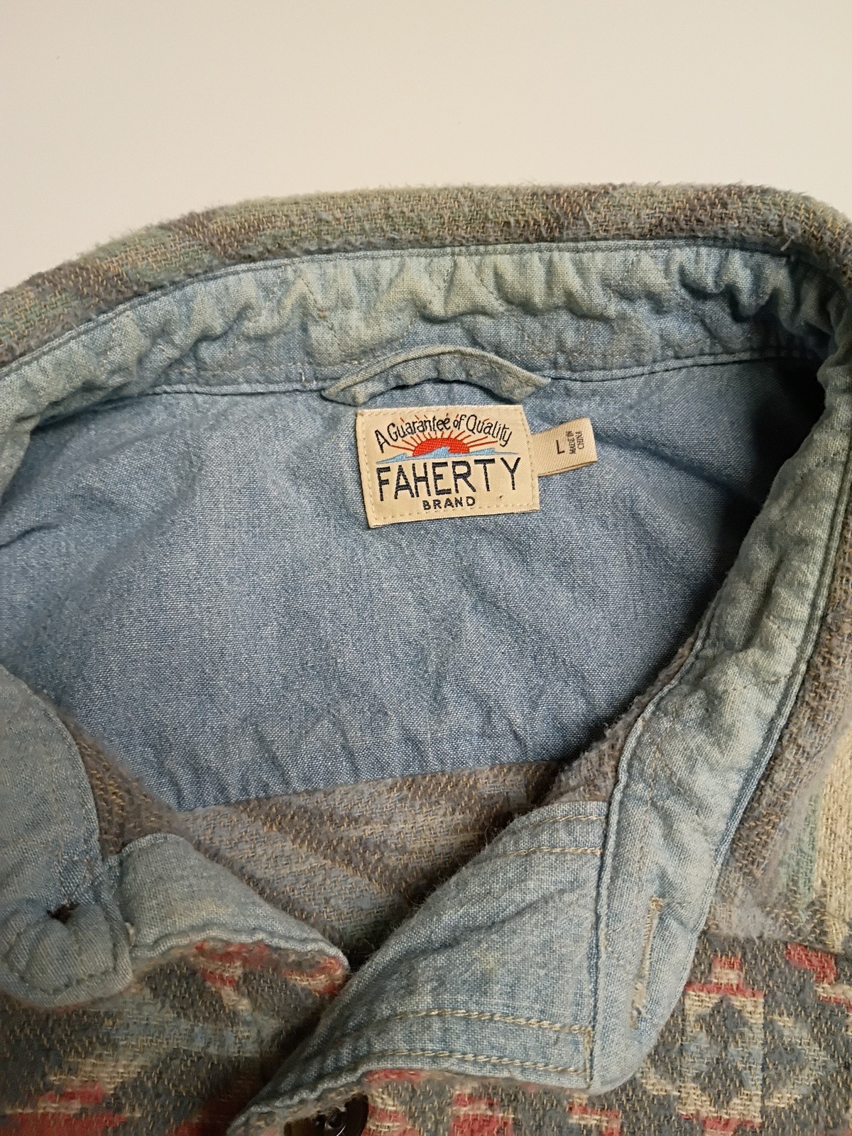 Faherty Jacket Large Button up Bondi Southwestern… - image 6