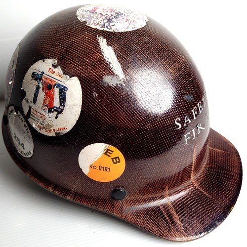 Vintage Skullgard MSA Brown Fiberglass Hard Hat Safety USA Medium L-11