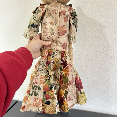 MUSTARD SEED ORIGINALS Pumpkin Doll Primitive Folk Art Halloween Fall 28" Girl - Picture 14 of 16