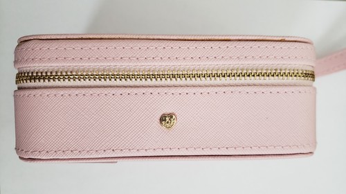 Pandora Rosa Kunstleder 3/4 Reißverschluss Schmuckkästchen Reise Organizer Neu - Bild 2 von 5